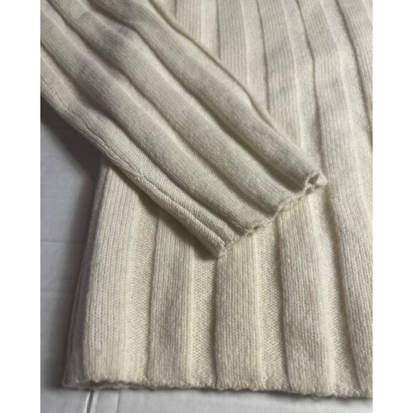 Banana Republic womens cream  Ribbed Mock Neck Sweater S 100% Merino Wool - Picture 7 of 10